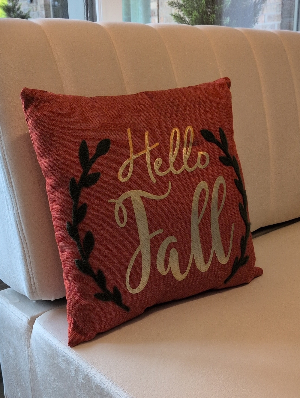 Hello Fall Orange Decorative Pillow